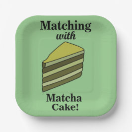 Matcha Green Cake Party Pappteller