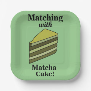 Matcha Green Cake Party Pappteller