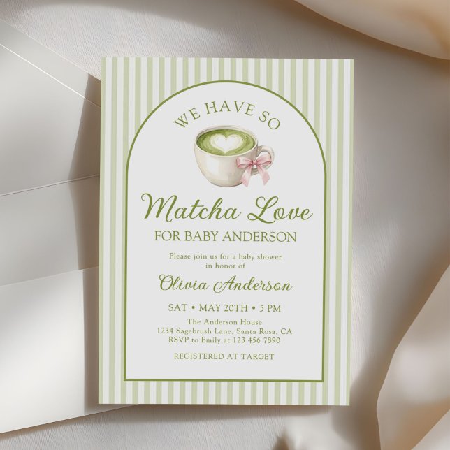 Matcha Green Tea Baby Shower  Einladung (Von Creator hochgeladen)