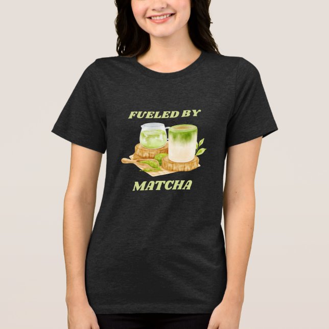 Matcha Green Tea Bubble Tea Lover Tri-Blend Shirt (Vorderseite)