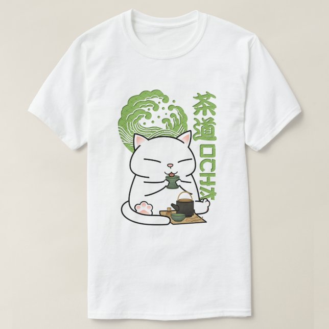 Matcha Green Tea Cat T-Shirt (Design vorne)