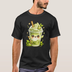 Matcha Green Tea Eistee-Latte Kawaii T-Shirt