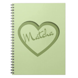 Matcha Green Tea Groovy Y2k Herz Notizblock