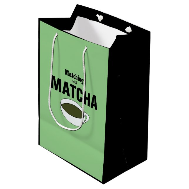 Matcha Green Tea Mittlere Geschenktüte (Vorderseite Schrägansicht)