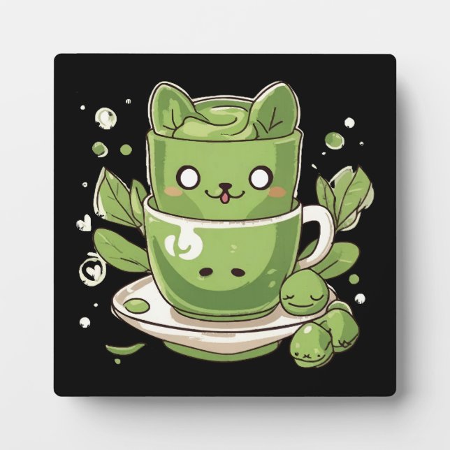Matcha-grüner Tee Fotoplatte (Vorderseite)