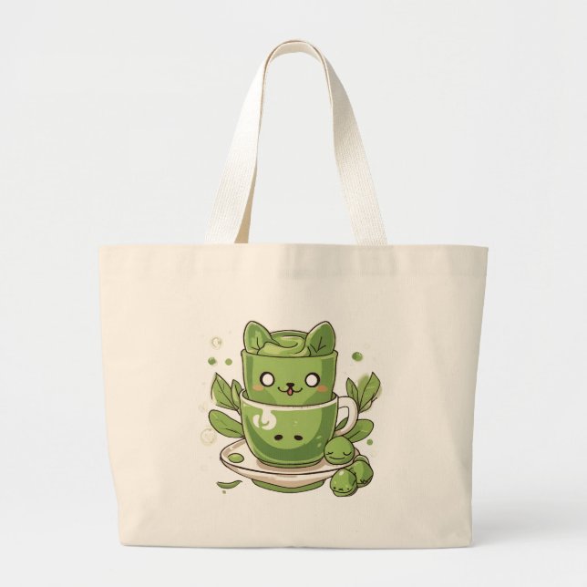 Matcha-grüner Tee Jumbo Stoffbeutel (Vorne)