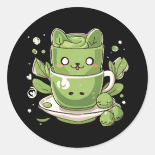 Matcha-grüner Tee Runder Aufkleber