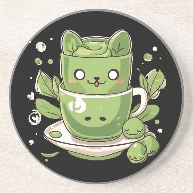 Matcha-Grüntee Getränkeuntersetzer (Vorne)