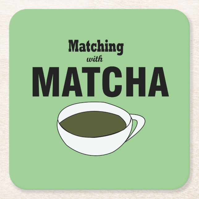 Matcha-Grüntee Rechteckiger Pappuntersetzer (Vorderseite)