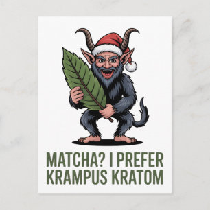 Matcha? Ich bevorzuge Krampus Kratom Lustiges Weih Einladungspostkarte