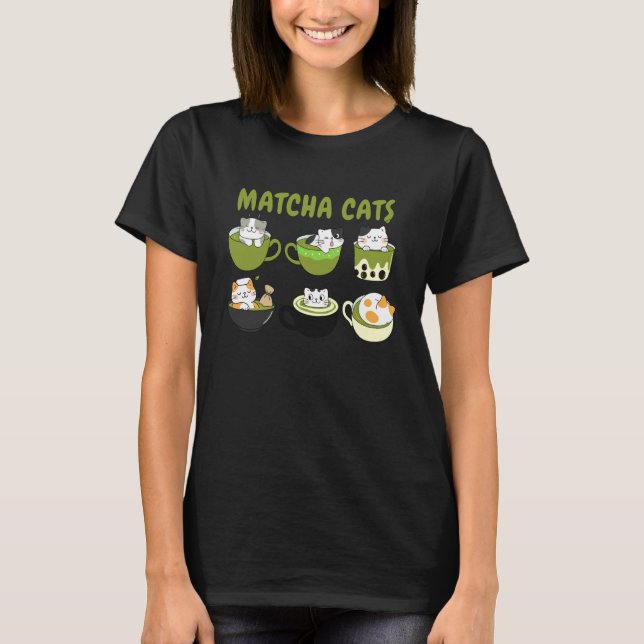 Matcha & Katzenliebhaber Grüner Tee Zeit Katzenmut (Vorderseite)