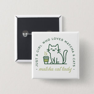 Matcha Katzenliebhaber lustig nur ein Mädchen kawa Button