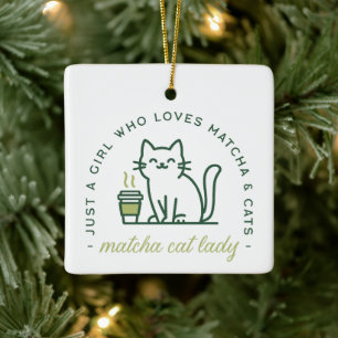 Matcha Katzenliebhaber lustig nur ein Mädchen kawa Keramikornament