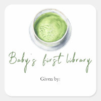 Matcha Latte Baby Dusche - erste Babybibliothek