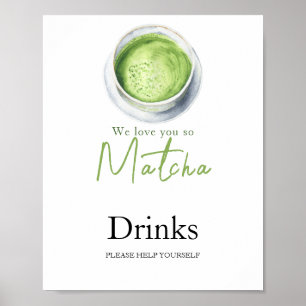 Matcha Latte Baby Dusche - Getränke Poster