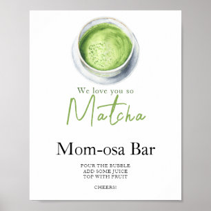 Matcha Latte Babydusche Momosa Bar Poster