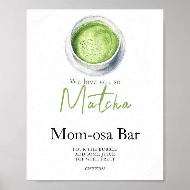 Matcha Latte Babydusche Momosa Bar Poster (Vorne)