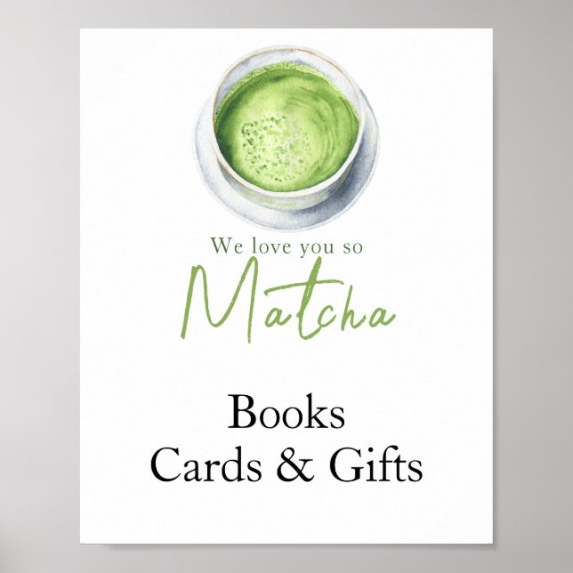 Matcha Latte - Books,  Cards and gifts baby shower Poster (Vorne)