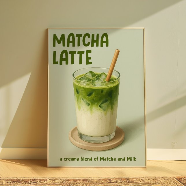 Matcha Latte Kitchen Wall Art, Matcha Lover Poster (Matcha)