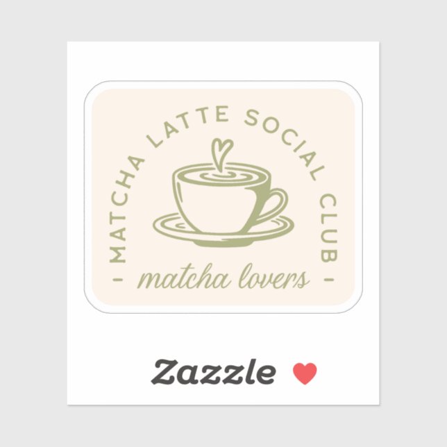Matcha latte Liebhaber der Mädchenklub Ästhetik Aufkleber (Blatt)