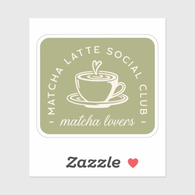 Matcha latte Liebhaber Mädchen Club grüne Ästhetik Aufkleber (Blatt)