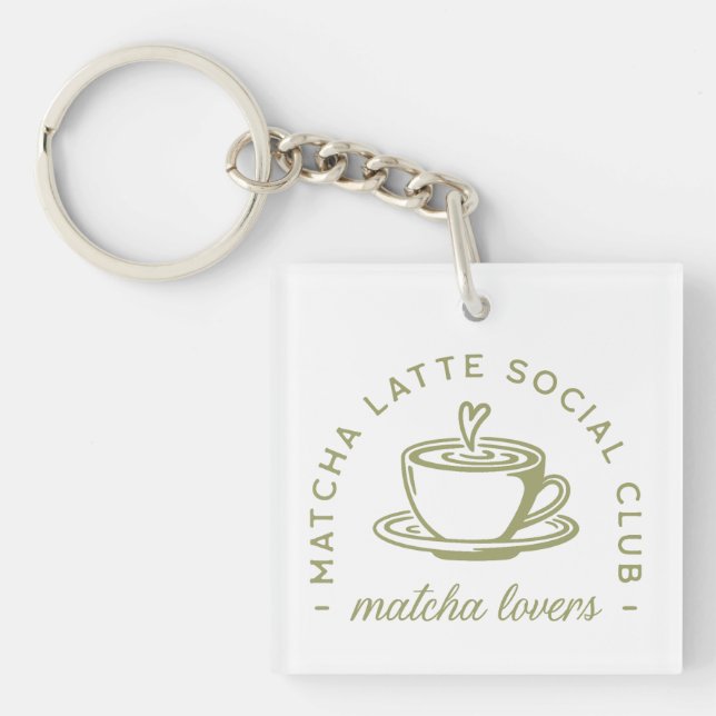Matcha latte Liebhaber von Klub grüne Ästhetik Schlüsselanhänger (Vorderseite)