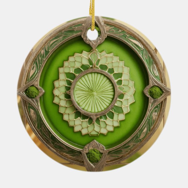 Matcha Latte Prism Keramik Keramik Ornament (Hinten)