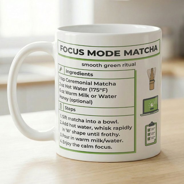 Matcha Latte Recipe Focus Mode Kaffeetasse (Von Creator hochgeladen)