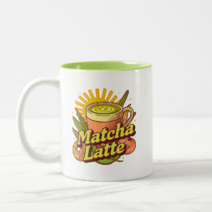 Matcha Latte Tasse, Grüner Tee Zweifarbige Tasse