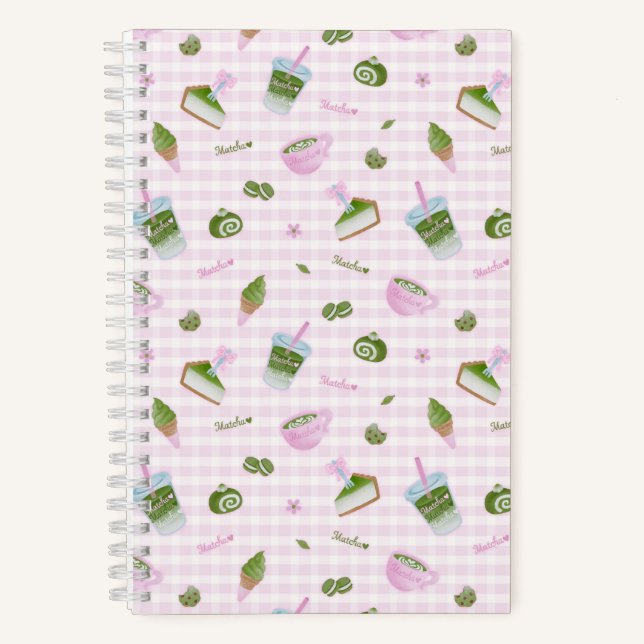 Matcha Lover Pink Notizbuch (Vorderseite)