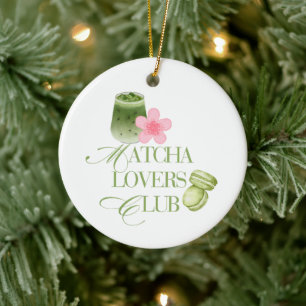 Matcha Lovers Club Grüntee-Macarons & Sakura Keramik Ornament
