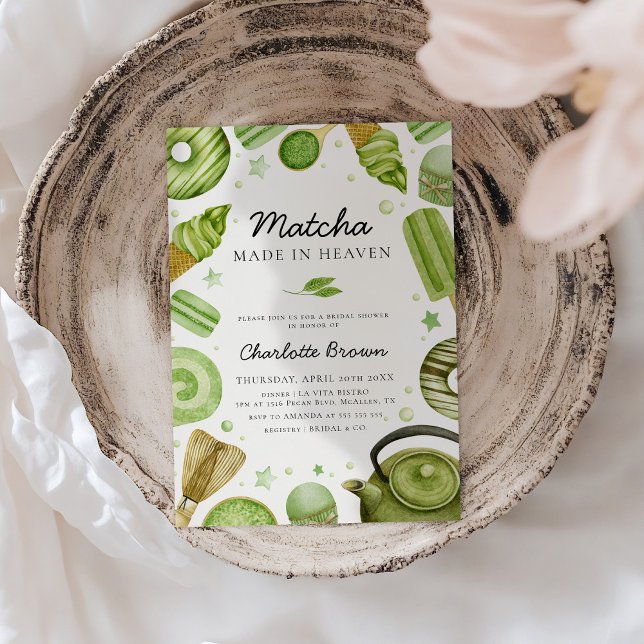Matcha Made in Heaven Bridal Dusche Einladung (Von Creator hochgeladen)