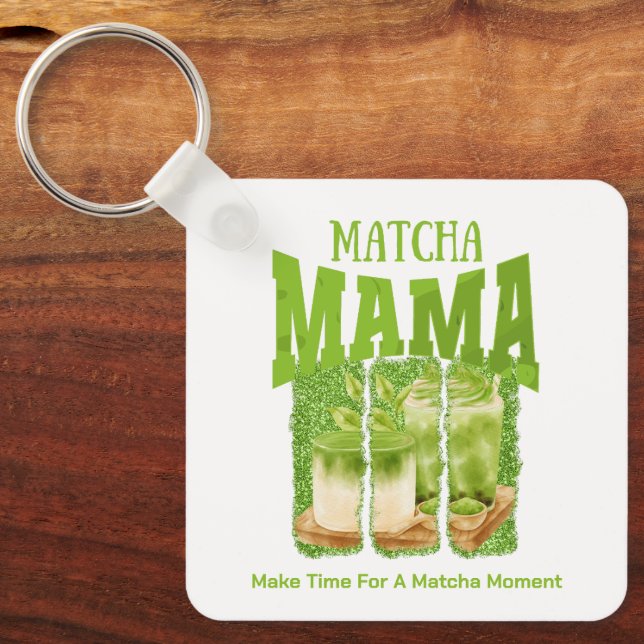 MATCHA MAMA Green Tee Glitzer Mama Gran Café Schlüsselanhänger (Vorderseite)