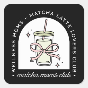 Matcha-Mama lustige Mutter-Gemeinschaft Quadratischer Aufkleber