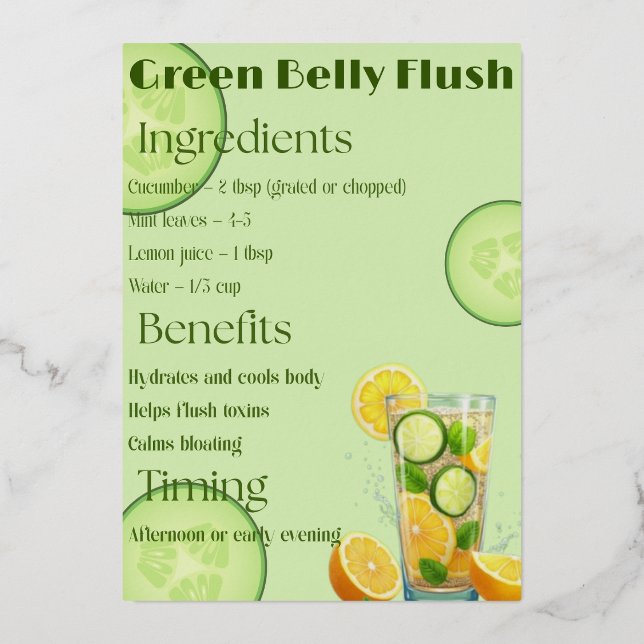 Matcha Mint Detox Folieneinladung (Vorderseite)