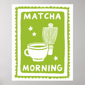Matcha Morgen Minimalistische Küche Wandkunst Poster
