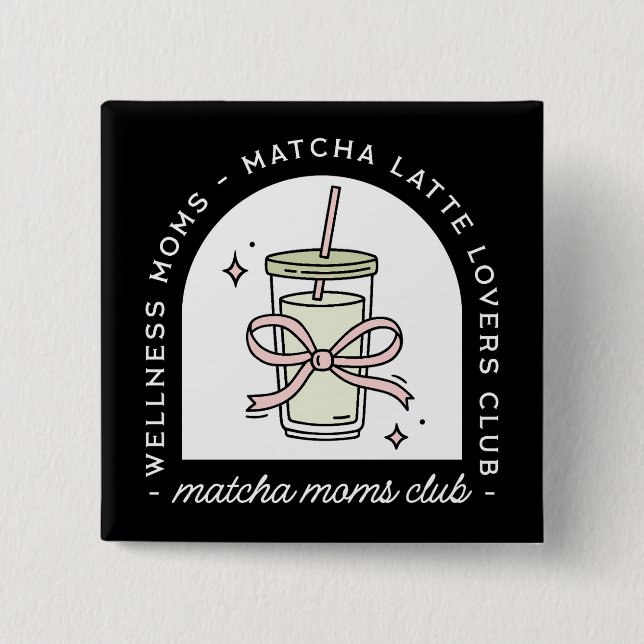 Matcha-Mütter-Club lustige Mutter-Gruppe Button (Vorderseite)