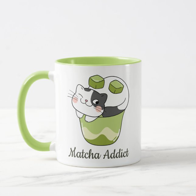 Matcha Niedlich Cat, Matcha Tasse (Links)