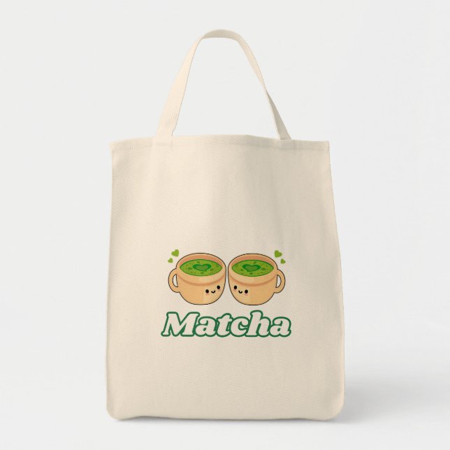 Matcha Niedlich Kawaii für Matcha-Tee Tragetasche (Vorne)