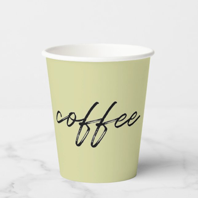 Matcha Powder Green Disposable Coffee Cups Pappbecher (Vorderseite)