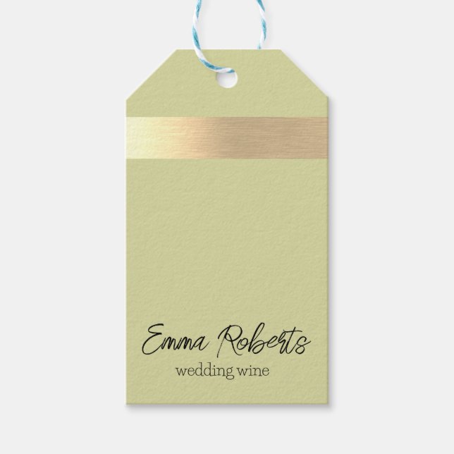 Matcha Powder Green Pink Gold Foil Rustikale Imita Geschenkanhänger (Vorderseite)