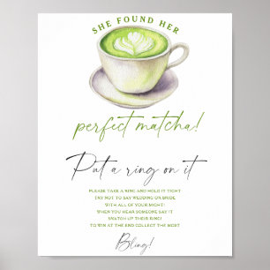 Matcha Tea Brautparty Setzen Sie einen Ring auf da Poster