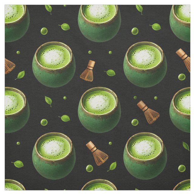 Matcha-Tee Nahtloses Muster Stoff (Muster)