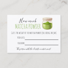 Matcha Theme Party Game Guessing Card Platzkarte