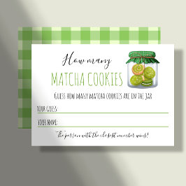 Matcha Theme Party Game Guessing Card Platzkarte