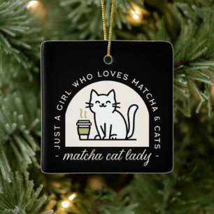 Matcha- und Katzenliebhaber lustige Zitate ästheti Keramikornament