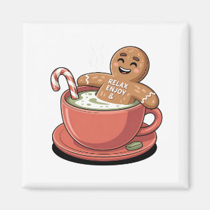 Matcha-Weihnachts-Gingerbread-Latte Grüner Trank  Magnet
