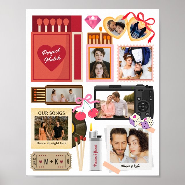 Matchbox Perfect Match Couple Photo Collage Poster (Vorne)