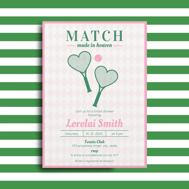 Matches im Heaven Tennis Club Brautparty Einladung (Von Creator hochgeladen)