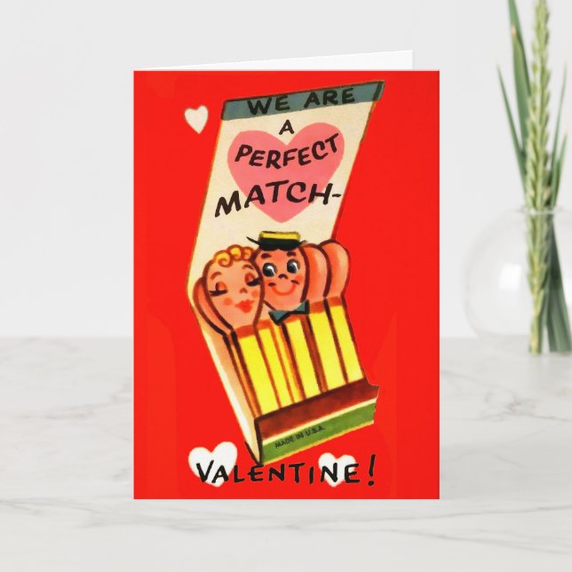 Matches rétros Carte Saint Valentin (Devant)